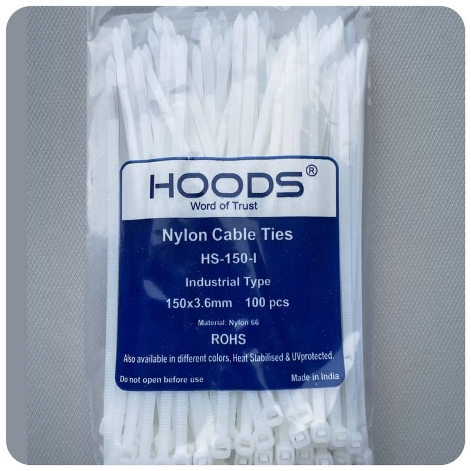 150mm 3.6mm cable tie packet